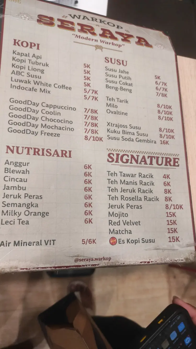 WARKOP SERAYA 2 CILEDUG TANSER 3