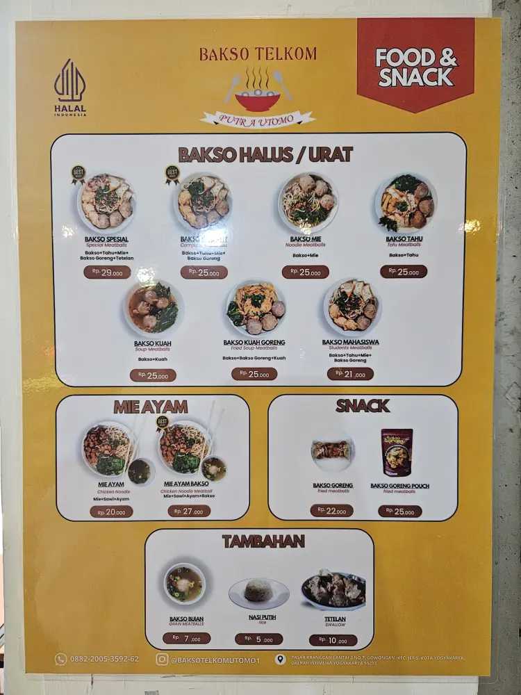 Bakso Telkom Putra Utomo Pasar Kranggan 2