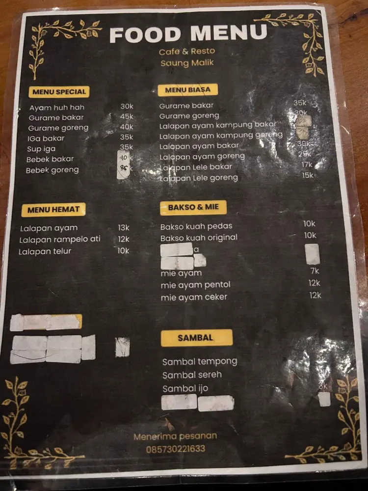 cafe & resto saung malik 2