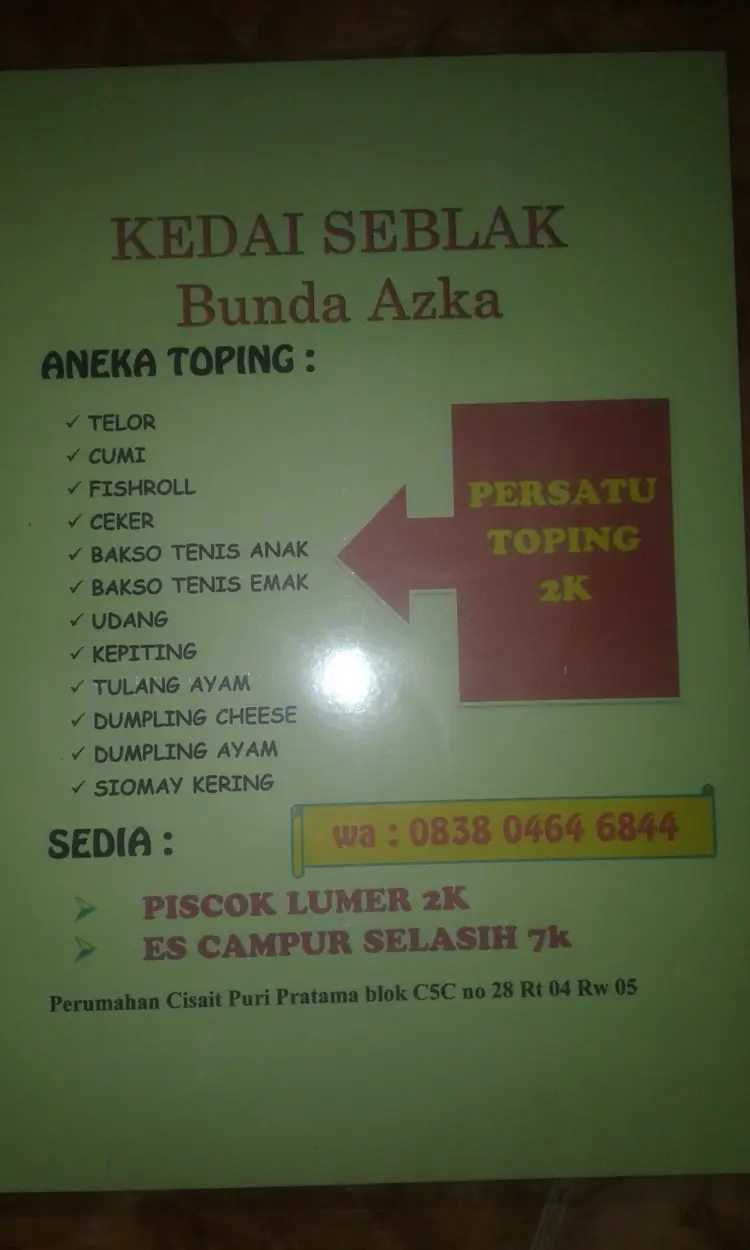 KEDAI SEBLAK BUNDA AZKA 9