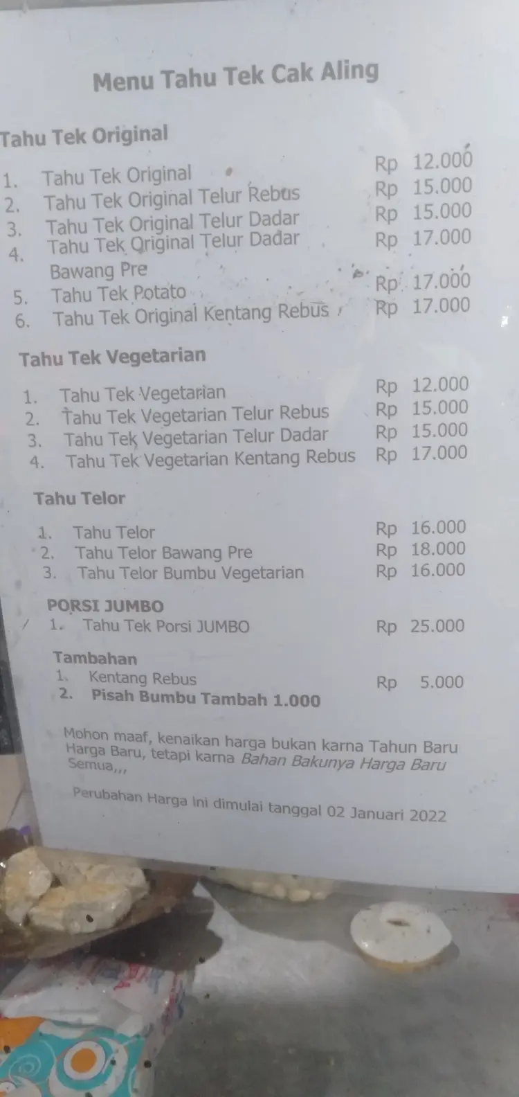 Tahu Tek Cak Aling 7