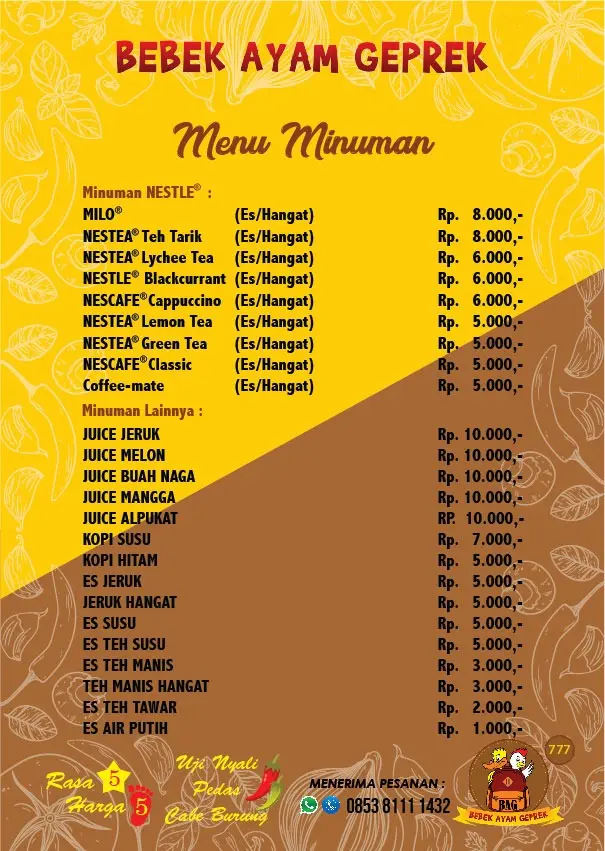 Bebek Ayam Geprek 777 PTC 9