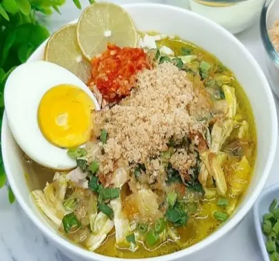 Warung soto Lamongan Bude dan ayam goreng kangkung goreng 1