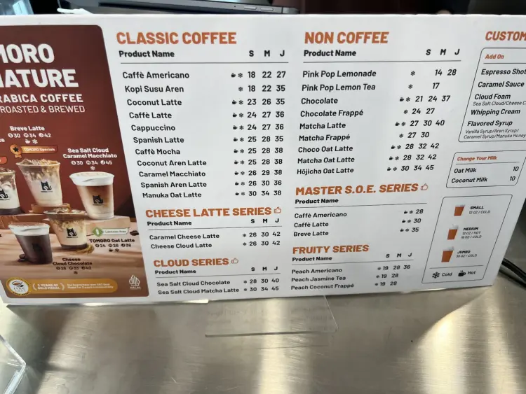 TOMORO COFFEE METRO 8